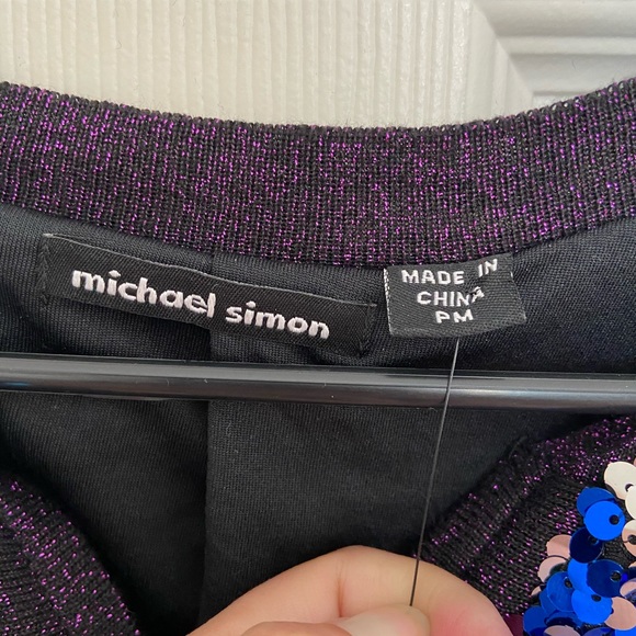 Michael Simon Allover Sequins Jacket Petite Medium - Picture 11 of 13